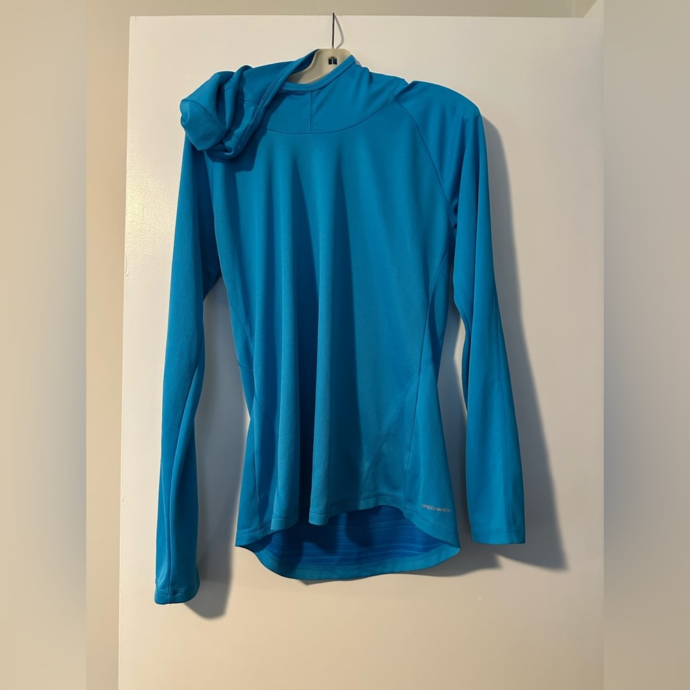Women's Sz L Reebok Blue Long Sleeve Athletic Top